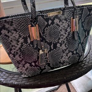 Aldo gray and black Snake Print Tote